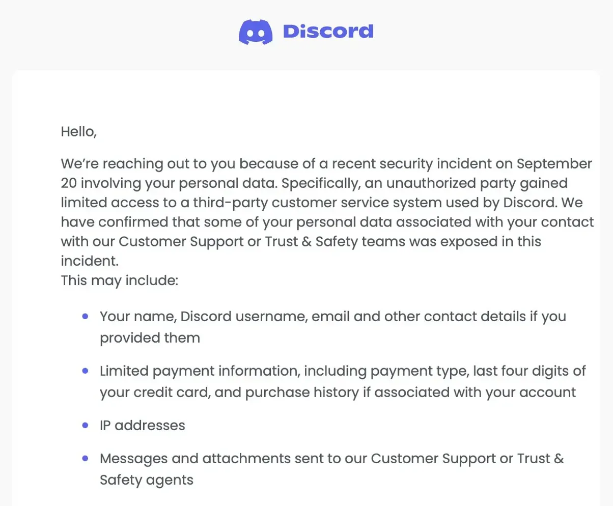 Discord Hit by Third-Party Customer Service Data Breach: Government IDs and User Data Exposed